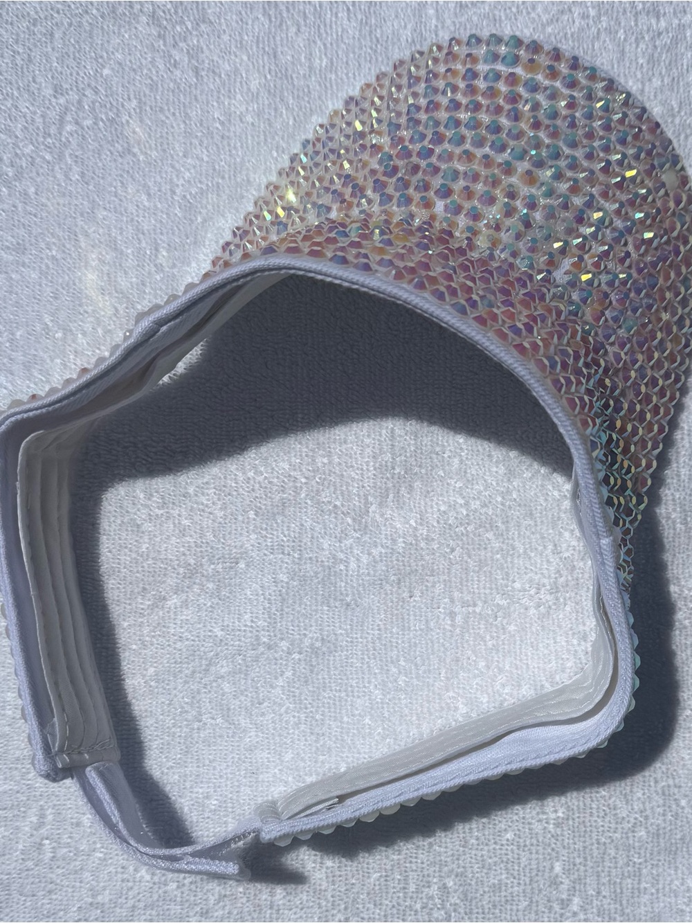 Crystal Embellished White Visor
